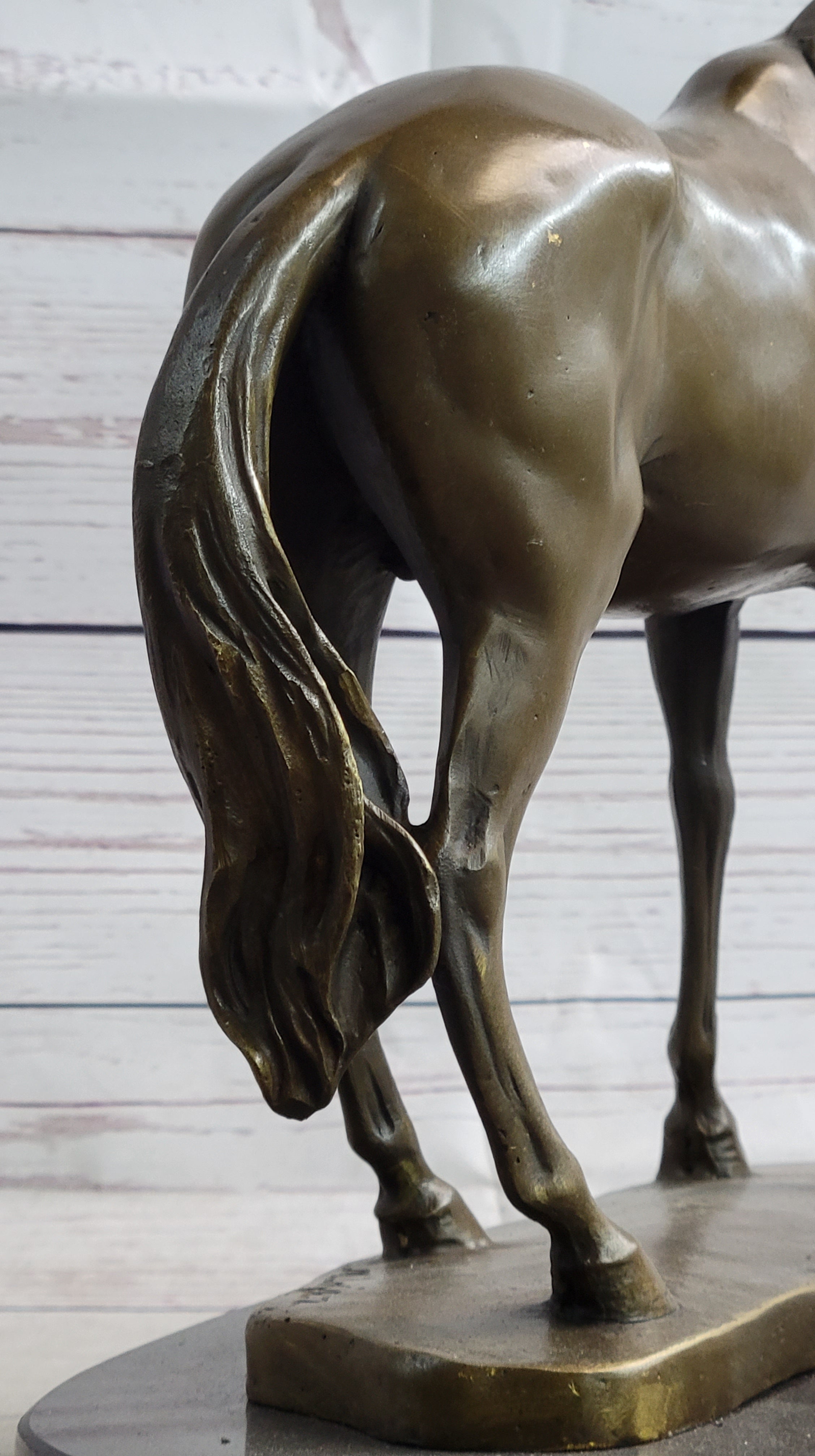 Arabian Horse Mare Bronze Sculpture on Marble Base