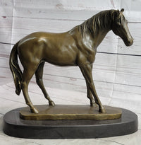 Arabian Horse Mare Bronze Sculpture on Marble Base