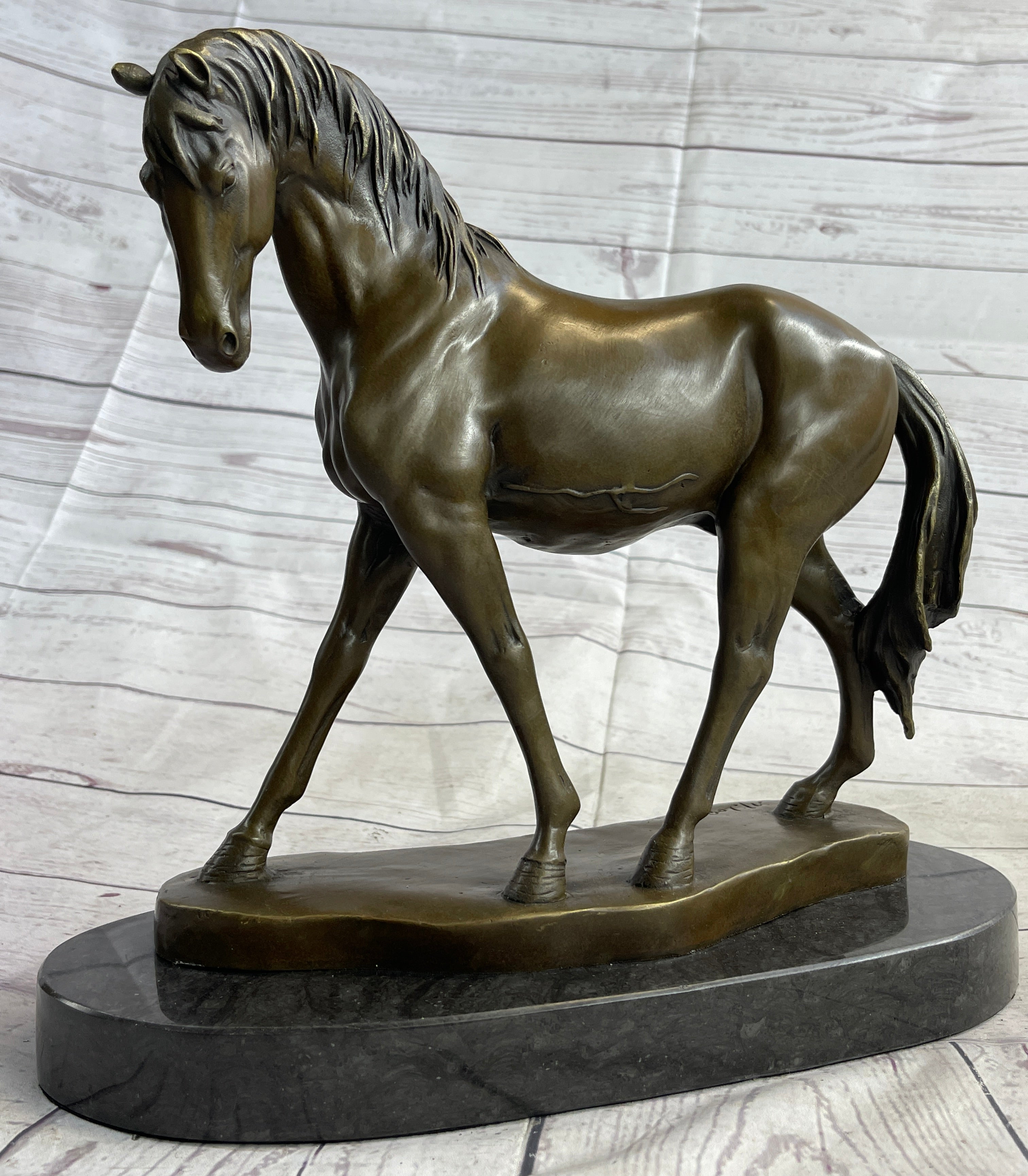 Arabian Horse Mare Bronze Sculpture on Marble Base 12" X 12.5"
