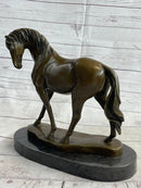 Arabian Horse Mare Bronze Sculpture on Marble Base 12" X 12.5"