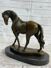 Arabian Horse Mare Bronze Sculpture on Marble Base 12" X 12.5"