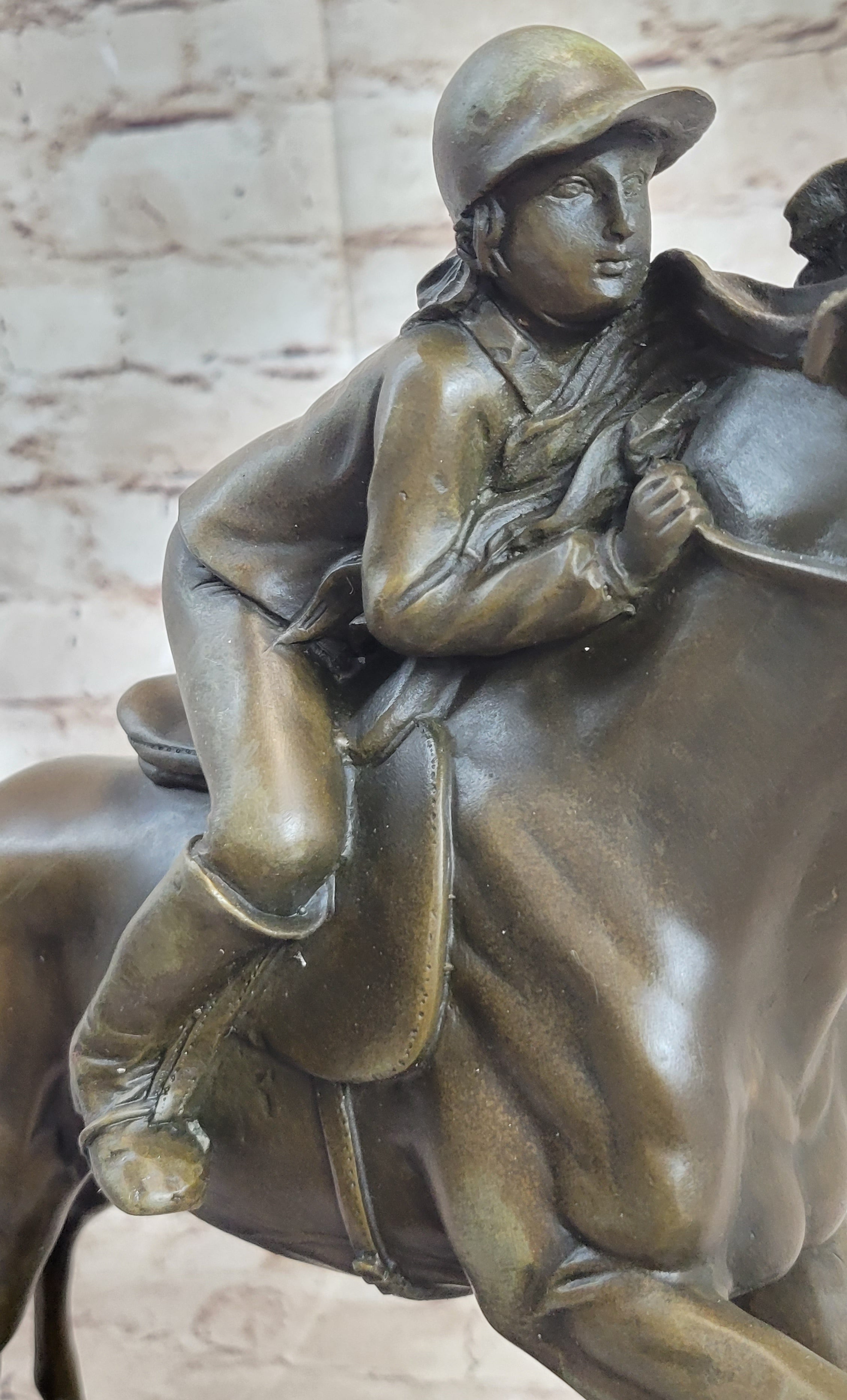 Jockey Equestrian Horse Race Bronze Sculpture Signed Art