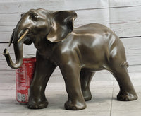 Smooth Elephant Bronze Metal Figure Sculpture Collectible