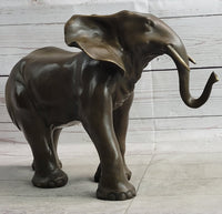 Smooth Elephant Bronze Metal Figure Sculpture Collectible