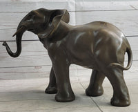 Smooth Elephant Bronze Metal Figure Sculpture Collectible