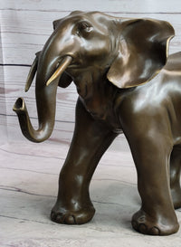 Smooth Elephant Bronze Metal Figure Sculpture Collectible