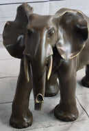 Smooth Elephant Bronze Metal Figure Sculpture Collectible