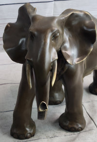 Smooth Elephant Bronze Metal Figure Sculpture Collectible