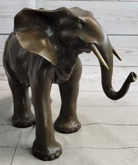 Smooth Elephant Bronze Metal Figure Sculpture Collectible