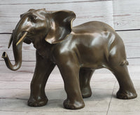 Smooth Elephant Bronze Metal Figure Sculpture Collectible
