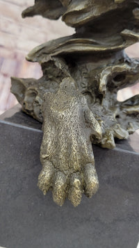 African Lion Bust Bronze Sculpture by Barye