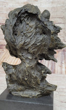 African Lion Bust Bronze Sculpture by Barye