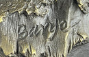 Roaring Lion's Head Bronze Bust Marble Base 9" x 7"
