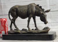 Donkey Mule Bronze Sculpture by Barye on Marble Base