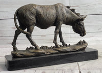 Donkey Mule Bronze Sculpture by Barye on Marble Base