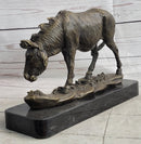 Donkey Mule Bronze Sculpture by Barye on Marble Base