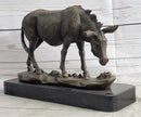 Donkey Mule Bronze Sculpture by Barye on Marble Base