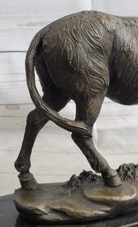 Donkey Mule Bronze Sculpture by Barye on Marble Base
