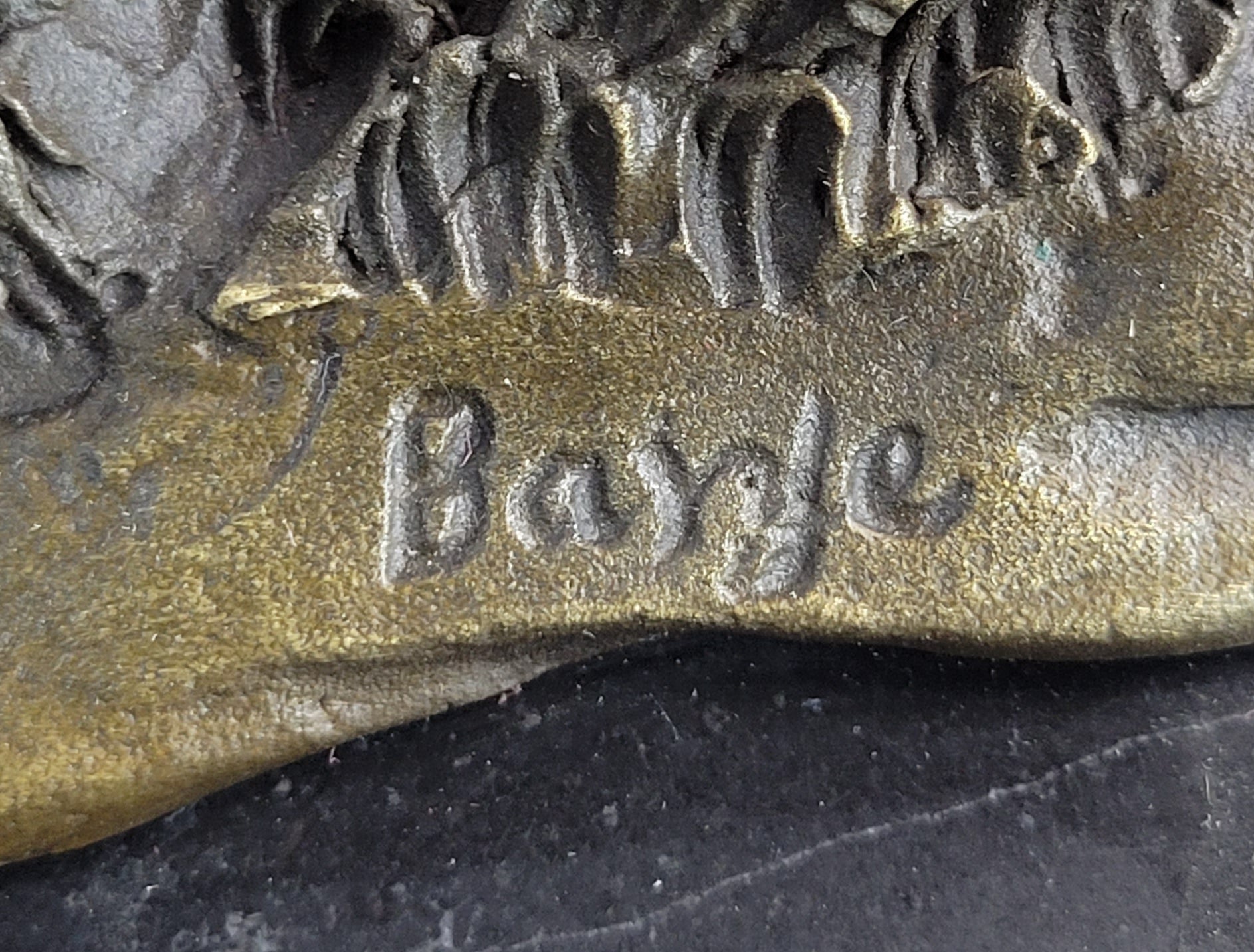 Donkey Mule Bronze Sculpture by Barye on Marble Base