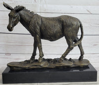 Donkey Mule Ass Bronze Sculpture on Marble Base Signed Barye
