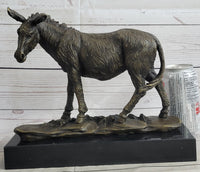 Donkey Mule Ass Bronze Sculpture on Marble Base Signed Barye