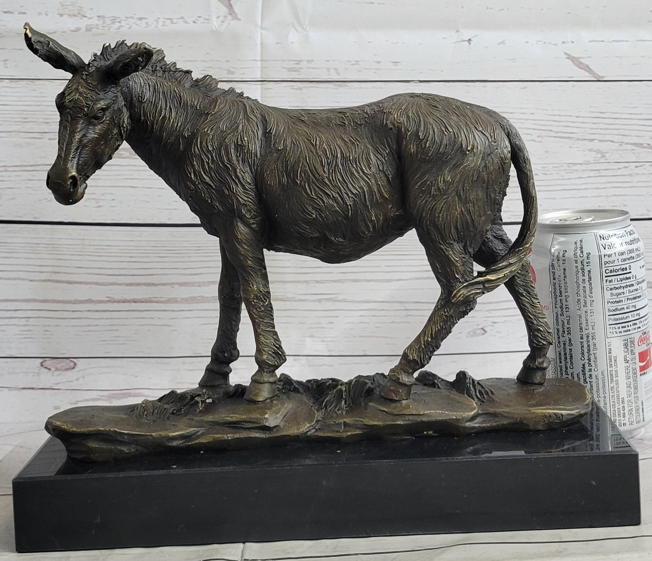 Donkey Mule Ass Bronze Sculpture on Marble Base Signed Barye