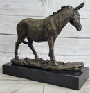Donkey Mule Ass Bronze Sculpture on Marble Base Signed Barye