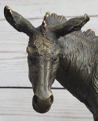 Donkey Mule Ass Bronze Sculpture on Marble Base Signed Barye