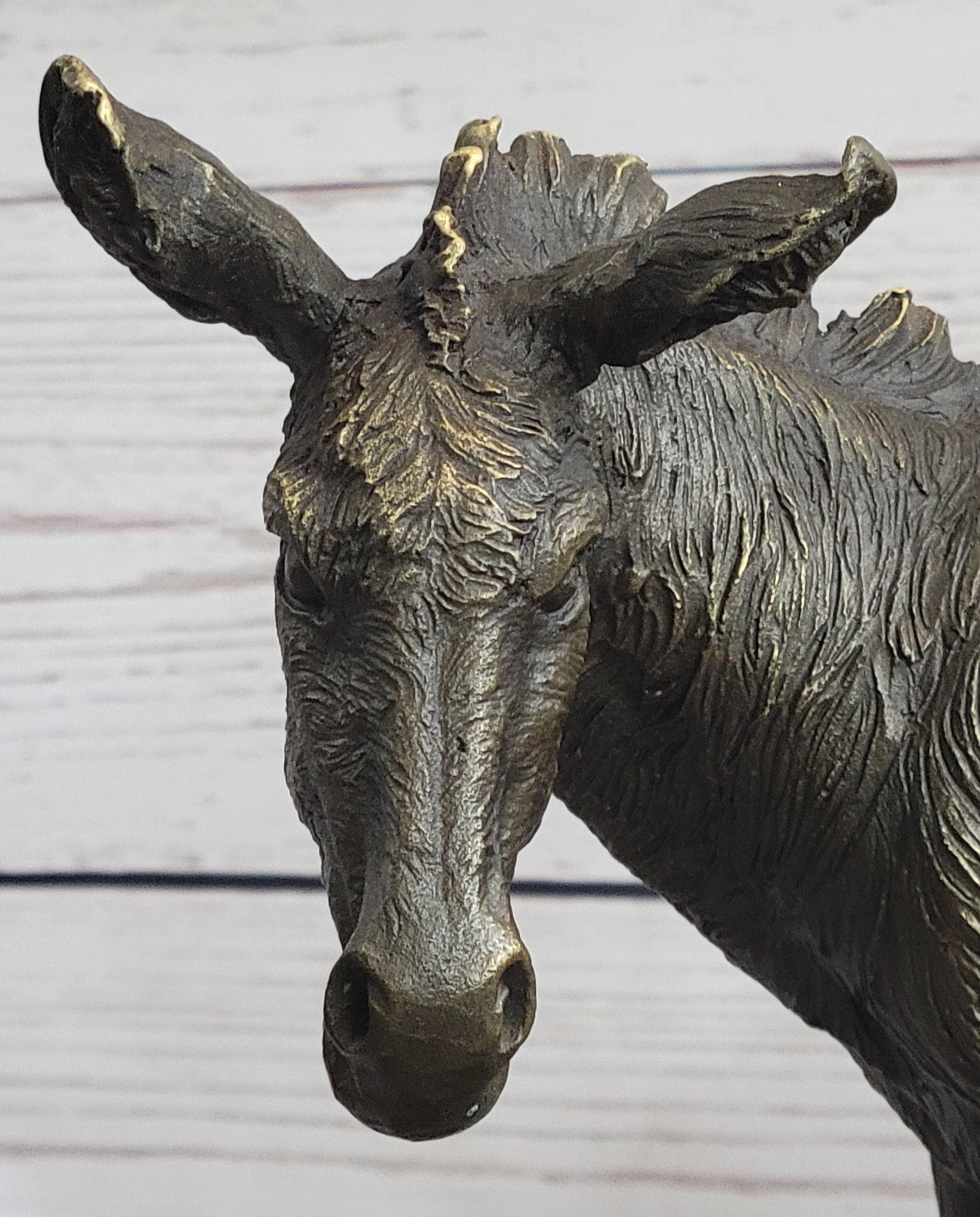 Donkey Mule Ass Bronze Sculpture on Marble Base Signed Barye