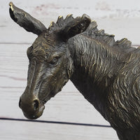 Donkey Mule Ass Bronze Sculpture on Marble Base Signed Barye