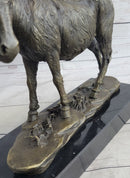 Donkey Mule Ass Bronze Sculpture on Marble Base Signed Barye