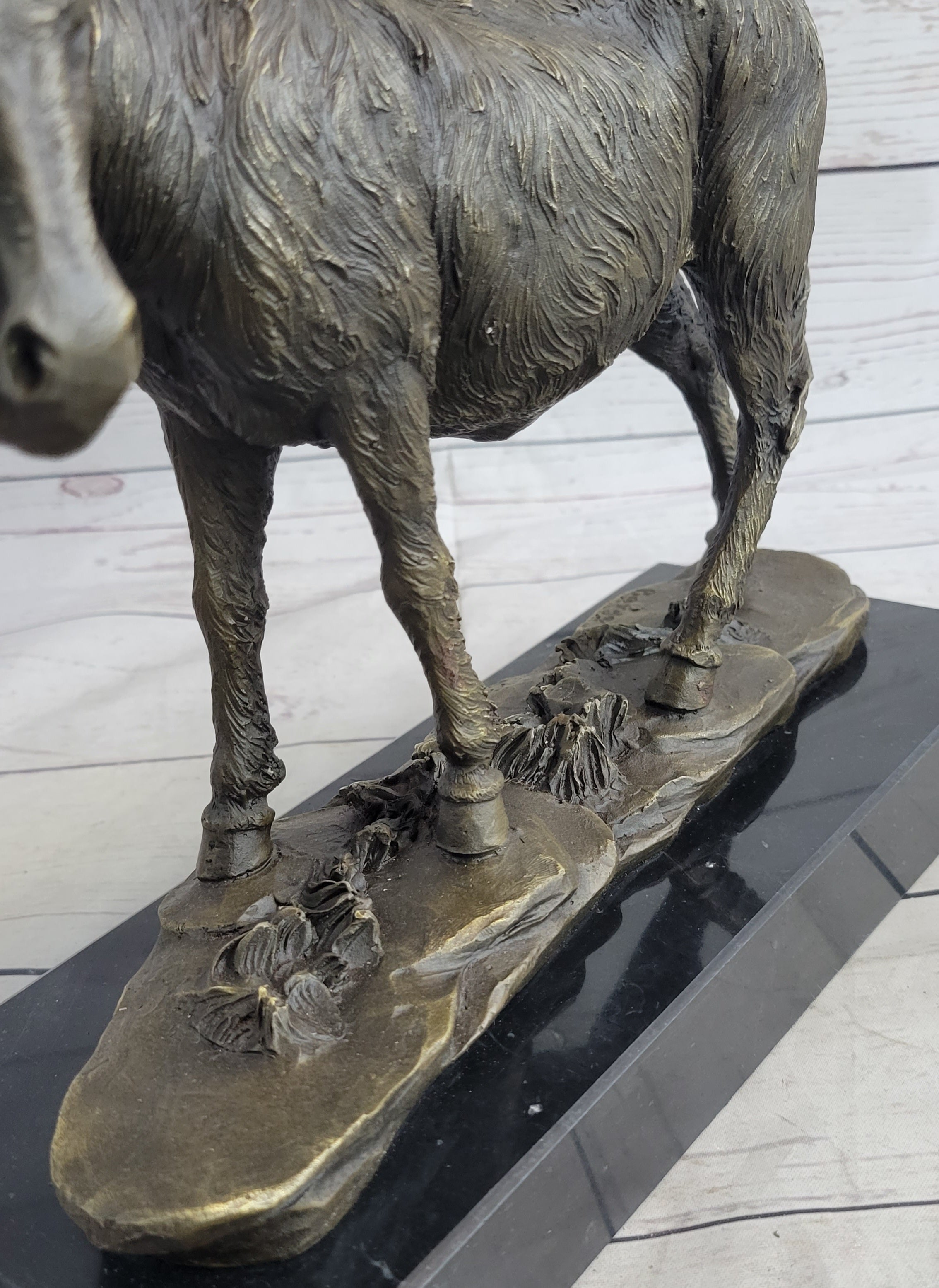 Donkey Mule Ass Bronze Sculpture on Marble Base Signed Barye