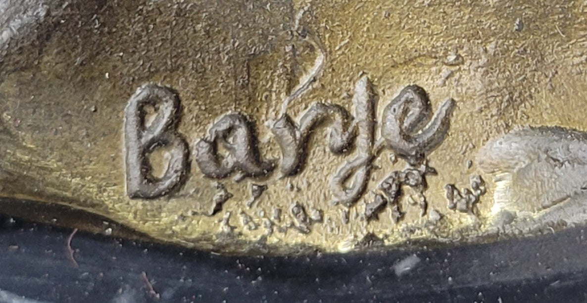 Donkey Mule Ass Bronze Sculpture on Marble Base Signed Barye