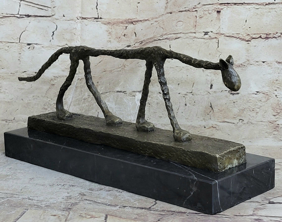 Abstract Cat Bronze Sculpture by Alberto Giacometti 6" x 15"
