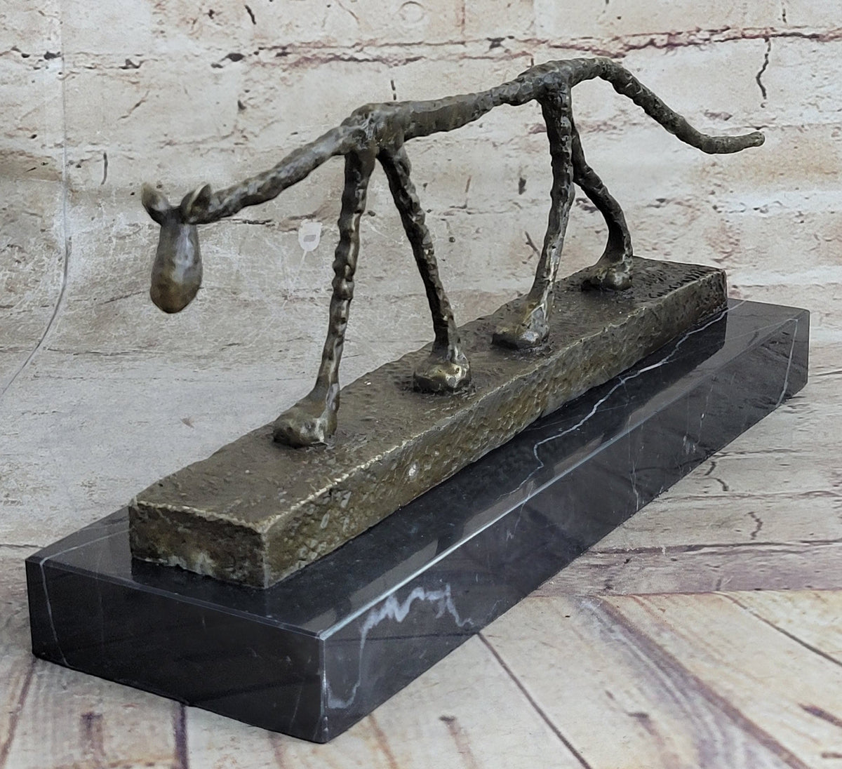 Abstract Cat Bronze Sculpture by Alberto Giacometti 6" x 15"