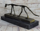 Abstract Cat Bronze Sculpture by Alberto Giacometti 6" x 15"