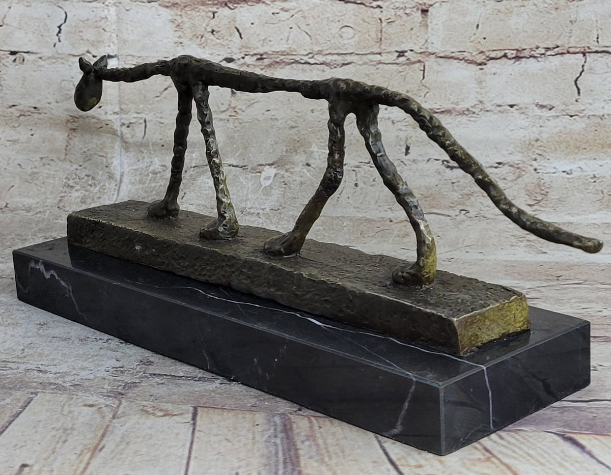 Abstract Cat Bronze Sculpture by Alberto Giacometti 6" x 15"