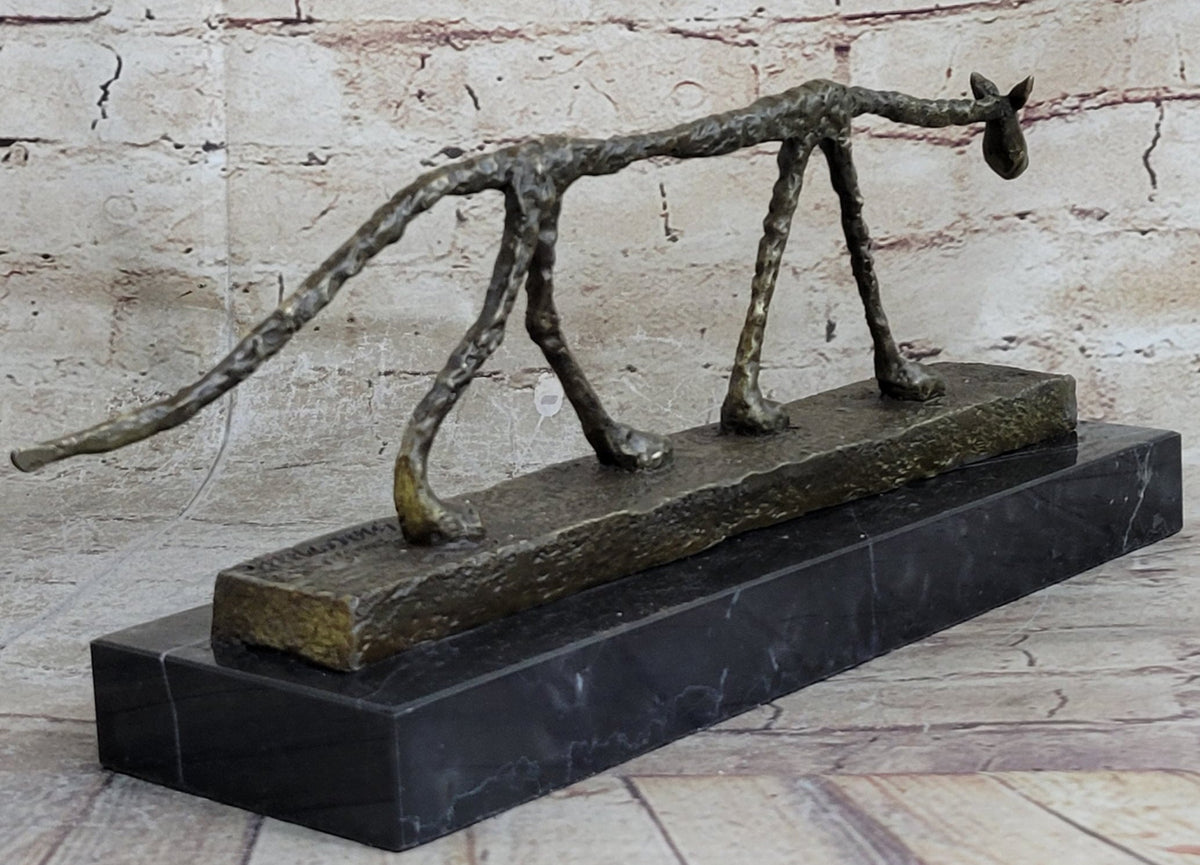 Abstract Cat Bronze Sculpture by Alberto Giacometti 6" x 15"