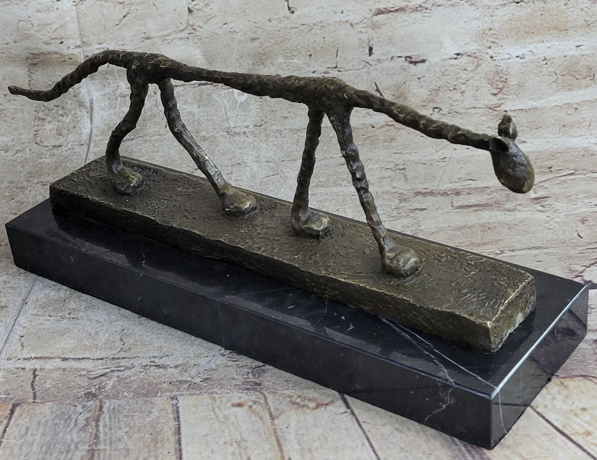 Abstract Cat Bronze Sculpture by Alberto Giacometti 6" x 15"