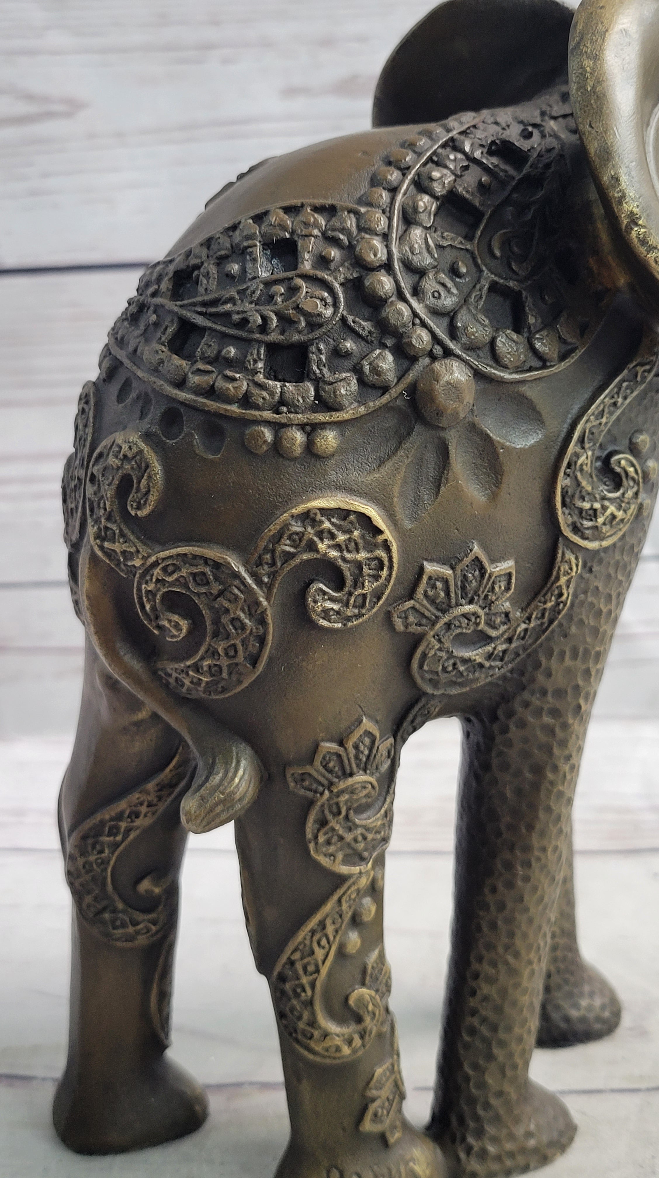 Indian Elephant Bronze Sculpture Hindu Design Art
