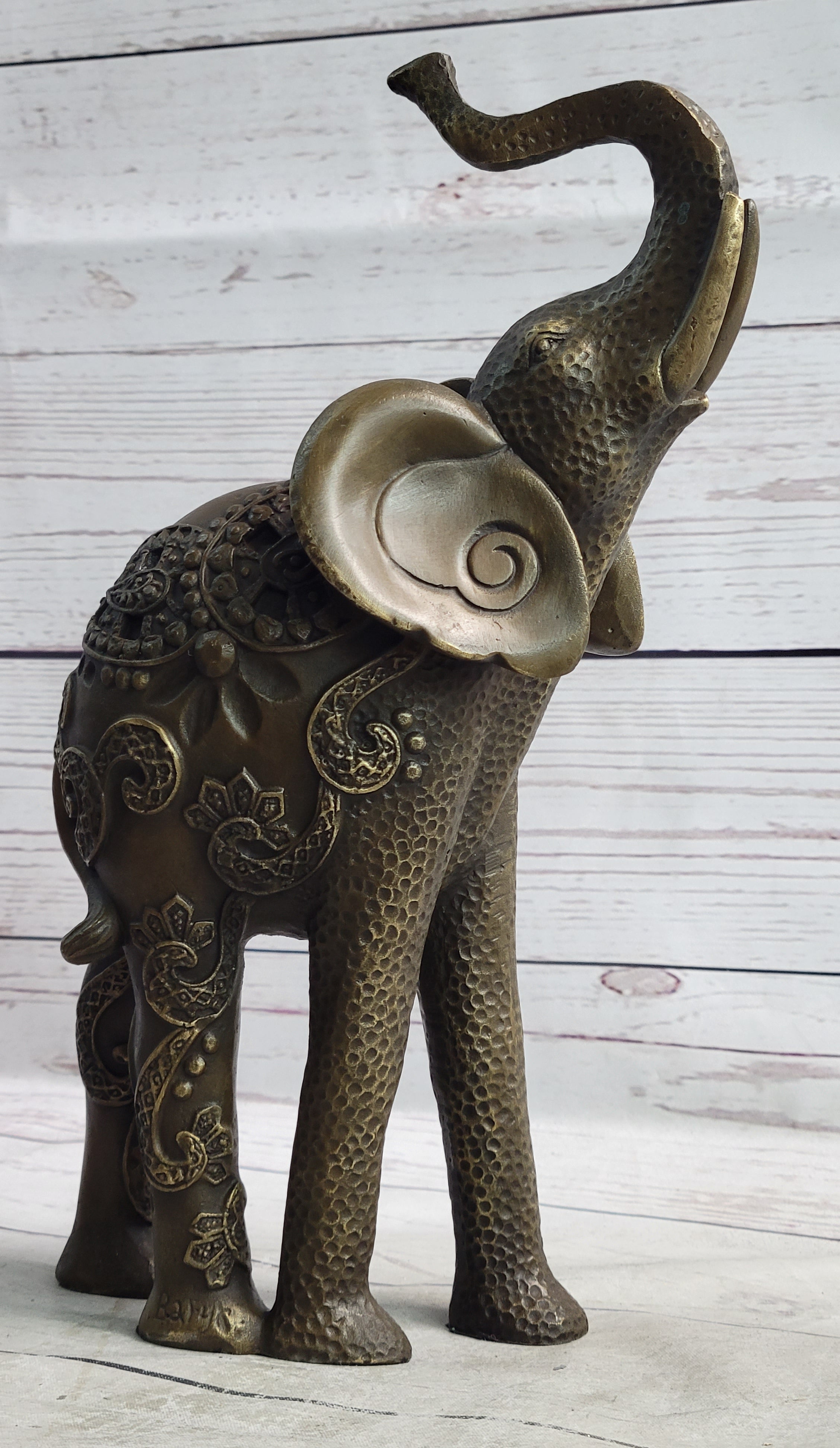 Indian Elephant Bronze Sculpture Hindu Design Art