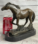 Arabian Horse Trotting in Field Bronze Sculpture