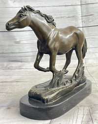 Arabian Horse Trotting in Field Bronze Sculpture