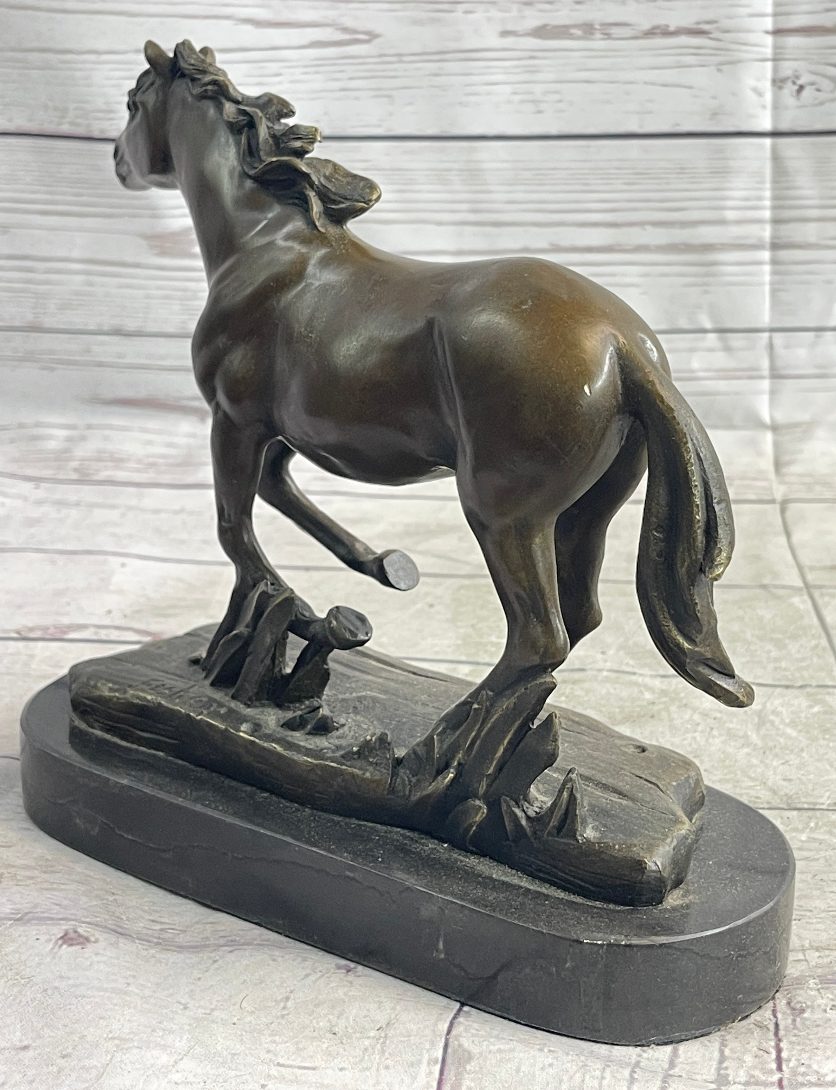 Arabian Horse Trotting in Field Bronze Sculpture