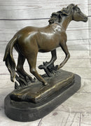 Arabian Horse Trotting in Field Bronze Sculpture