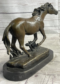 Arabian Horse Trotting in Field Bronze Sculpture