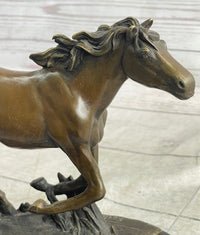 Arabian Horse Trotting in Field Bronze Sculpture