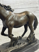 Arabian Horse Trotting in Field Bronze Sculpture