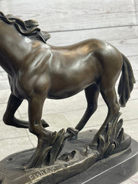 Arabian Horse Trotting in Field Bronze Sculpture