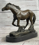 Arabian Horse Trotting in Field Bronze Sculpture